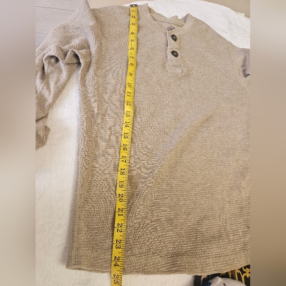 Roebuck&Co-Men's Tan Sweater S Thermal 100% Cotton - Picture 5 of 8
